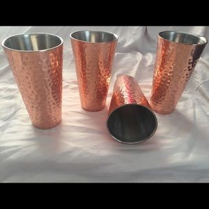 Double Walled Copper Tumblers- 4 pack